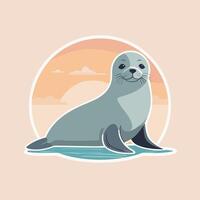 Cartoon seal cute vector illustration