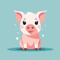 Pig cartoon illustration clip art vector design