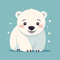 Polar bear cartoon illustration clip art vector design