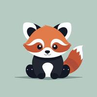 Red panda cartoon illustration clip art vector design