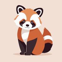 Red panda cartoon illustration clip art vector design