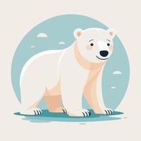 Polar bear cartoon illustration clip art vector design