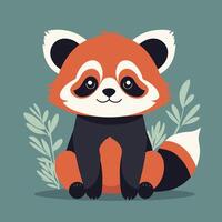 rojo panda dibujos animados ilustración acortar Arte vector diseño