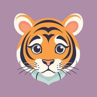 Tigre dibujos animados ilustración acortar Arte vector diseño