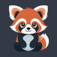 Red panda cartoon illustration clip art vector design