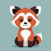 Red panda cartoon illustration clip art vector design