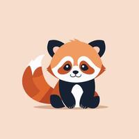 Red panda cartoon illustration clip art vector design