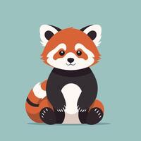 Red panda cartoon illustration clip art vector design