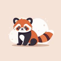 Red panda cartoon illustration clip art vector design