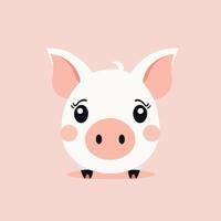 Pig cartoon illustration clip art vector design