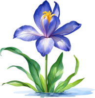 AI generated Watercolor painting of a Water Hyacinth flower. png