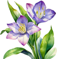 AI generated Watercolor painting of a Water Hyacinth flower. png