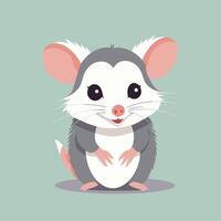 Opossum cartoon illustration clip art vector design