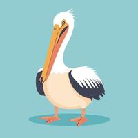 Cartoon pelican illustration vector design clip art drawing