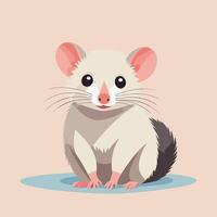 Opossum cartoon illustration clip art vector design