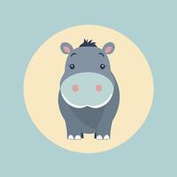 Hippo cartoon illustration clip art vector design