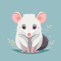 Opossum cartoon illustration clip art vector design