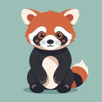 Red panda cartoon illustration clip art vector design