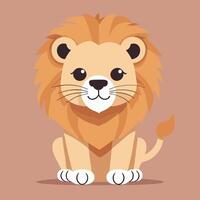 Lion cartoon illustration clip art vector design