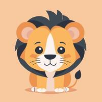 Lion cartoon illustration clip art vector design