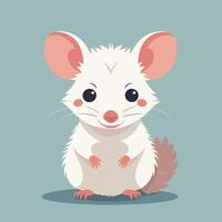 Opossum cartoon illustration clip art vector design