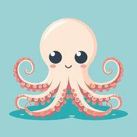 Octopus cartoon illustration clip art vector design