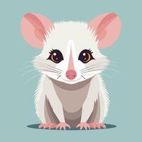 Opossum cartoon illustration clip art vector design