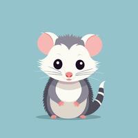 Opossum cartoon illustration clip art vector design