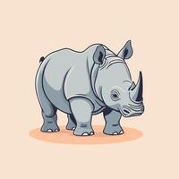 ai generado rinoceronte dibujos animados ilustración acortar Arte vector diseño