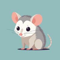 Opossum cartoon illustration clip art vector design