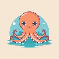 Octopus cartoon illustration clip art vector design