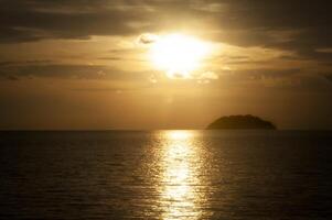 Beautiful evening view of beach. Beach in Borneo, Malaysia. photo