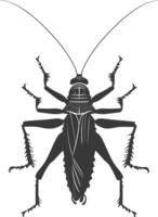 ai generado silueta Grillo insecto animal negro color solamente vector