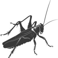 ai generado silueta Grillo insecto animal negro color solamente vector