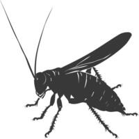 ai generado silueta Grillo insecto animal negro color solamente vector