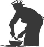 AI generated Silhouette baker in action full body black color only vector