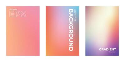 Smooth Gradient Background Red Orange Blue Set vector