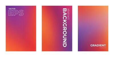 Colorful Orange Red and Purple Gradient Background Set vector