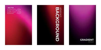 Neon Lights Abstract Background Gradient Set vector