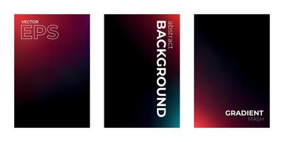 Vibrant Black Red Neon Gradient Background for Design vector