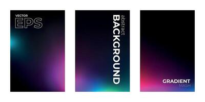 Black and Neon Gradient Background Set for Bold Designs vector