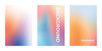 Pastel Gradient Blur Background with Grainy Texture Set vector