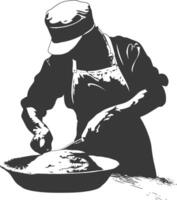 AI generated Silhouette baker in action full body black color only vector