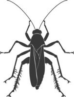 AI generated Silhouette Cricket Insect animal black color only vector