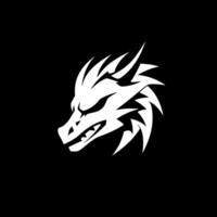 Dragon, Black and White Vector illustration