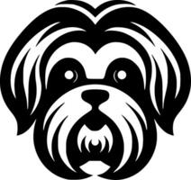 shih tzu - negro y blanco aislado icono - vector ilustración