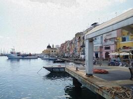 centro de deportes acuáticos grande en el procida, dónde barcos y transbordadores desde Nápoles detener foto