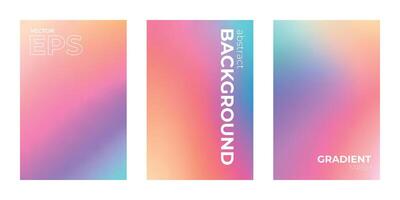 Pastel Colors Abstract Gradient Background Set vector