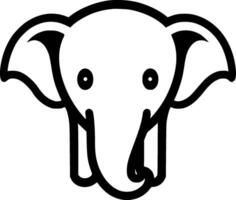 Elephant, Black and White Vector illustration