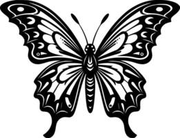 mariposa - negro y blanco aislado icono - vector ilustración